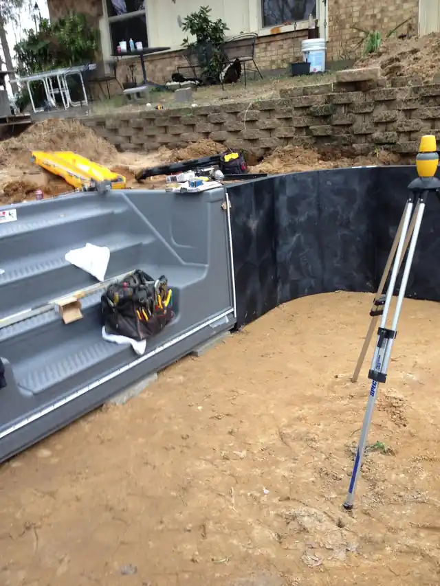 Step section squared to a laser level
